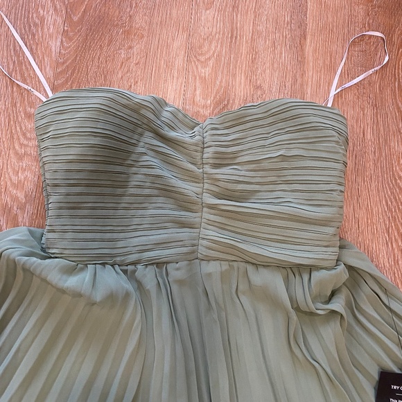Lulus Sage Brush Strapless Tiered Maxi Dress - Picture 2 of 5